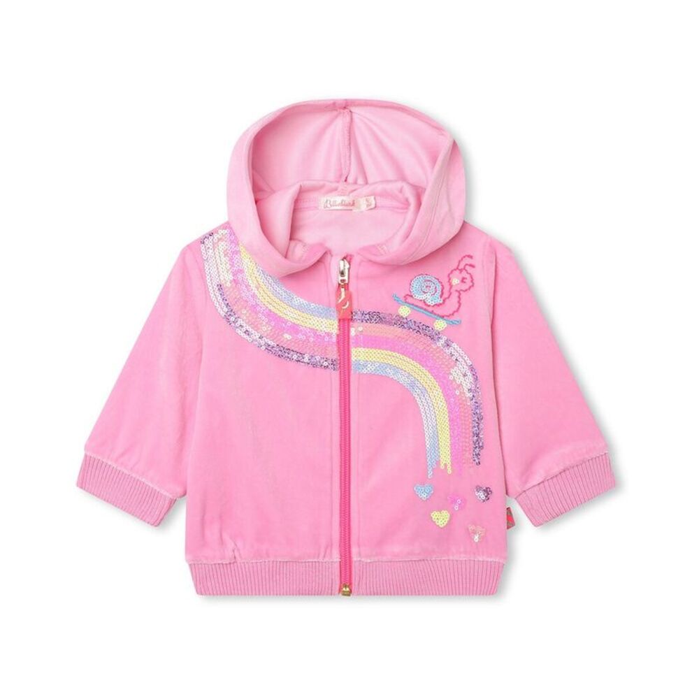 Billieblush Girls  Rainbow Zip Up Hoodie, Pink